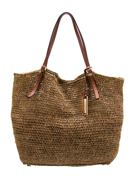 raffia tote michael kors|michael kors raffia tote bag.